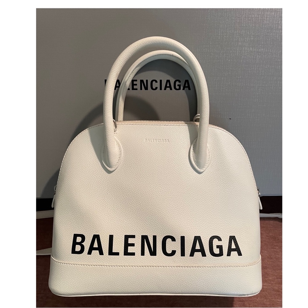 Authentic BALENCIAGA Grained Calfskin S Ville Top Handle Bag with Shoulder Strap